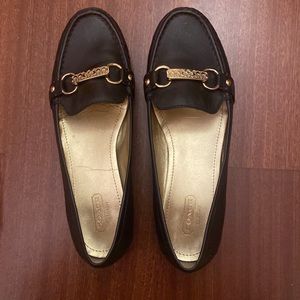 Coach Eileen soft silk nap leather loafers chestnut 8.5